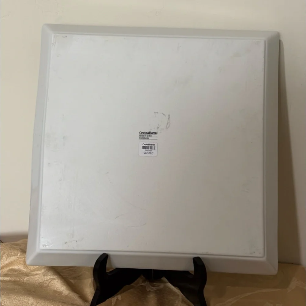 Crate&Barrel Red and Green 12” Jingle Elf Platter, Porcelain - Picture 2 of 4